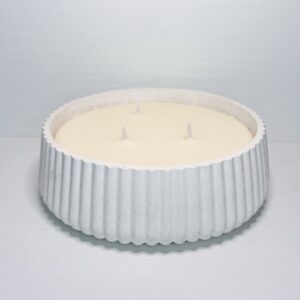 Vela Recipiente Acanalado Blanco
